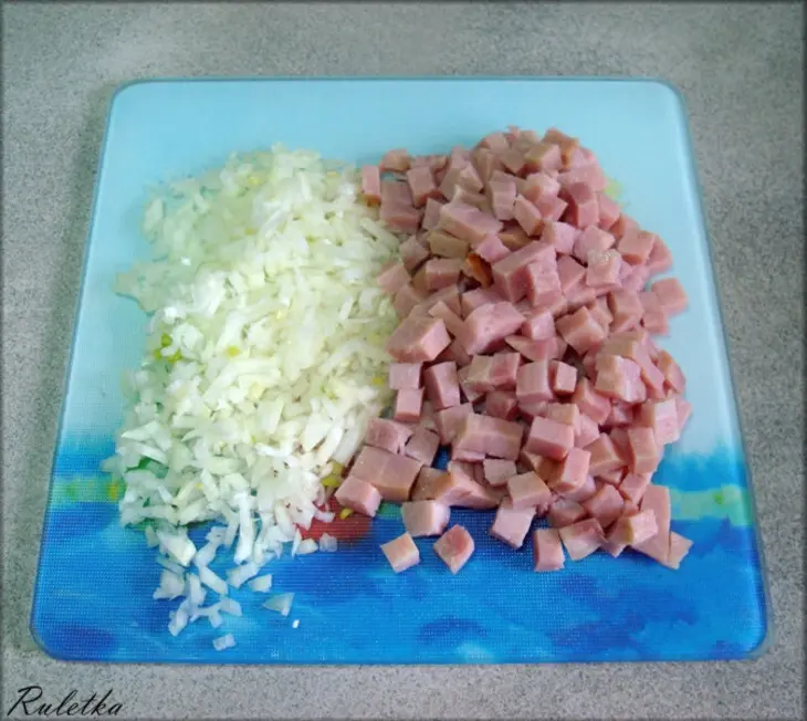Блинчики с ветчиной и сырной корочкой.: шаг 7