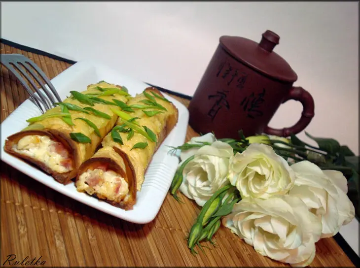 Блинчики с ветчиной и сырной корочкой.: шаг 13