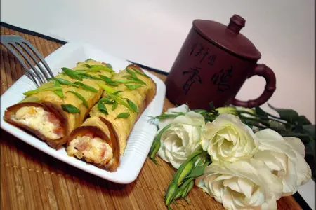 Блинчики с ветчиной и сырной корочкой.: шаг 13