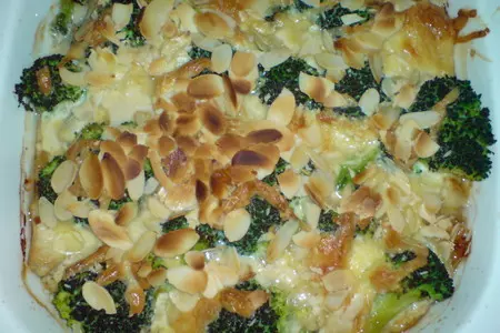 Куриная грудинка,запечённая с грибами,брокколи и миндалём: шаг 9