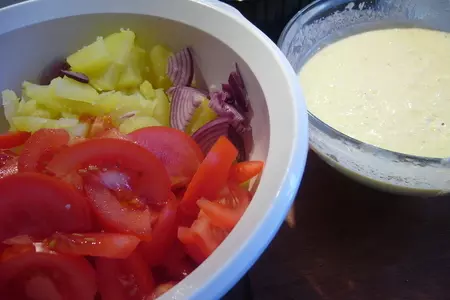Картофельный салат с помидорами и руколой: шаг 3