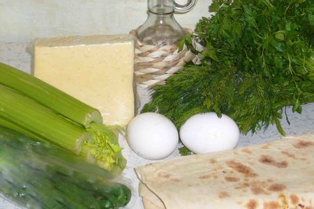 Лаваш с зеленью и сыром: шаг 1
