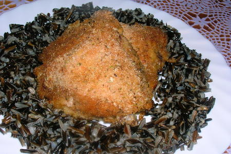 Одомашненная курица с диким рисом ( или курица в чесночных сухарях): шаг 7