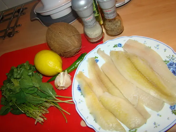 Морской язык в кокосовом чатни: шаг 1
