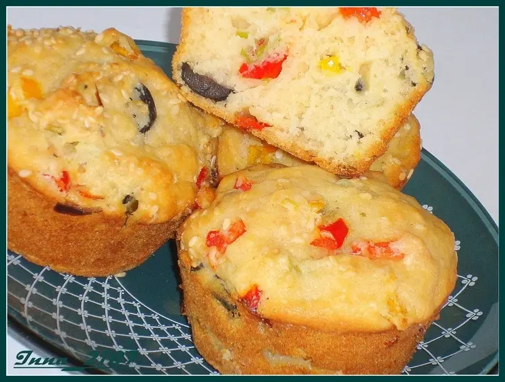 Маффины  постные с паприкой и маслинами: шаг 6