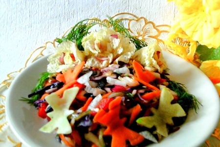 Витаминный салат "бабочки-цветочки": шаг 1
