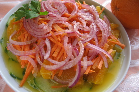 Салат из огурцов с апельсином: шаг 4
