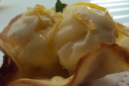 Мороженое с лимонным курдом в хрустящих стаканчиках: шаг 9