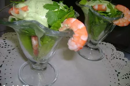 Салат из креветок с соусом из руколы: шаг 5