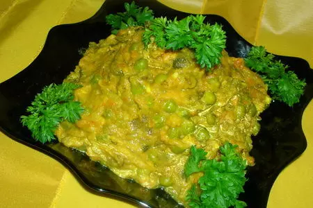 Баклажанная закуска с зеленым горошком и кинзой в йогуртовой заправке: шаг 9