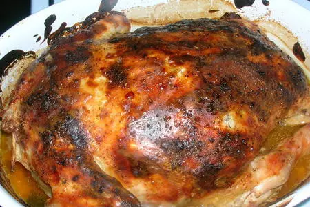 Многочисленная на сайте, но первая для меня - фаршированная курица без костей с начинкой.: шаг 13