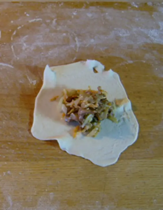 Гёдза – японские пельмени  с морепродуктами: шаг 7