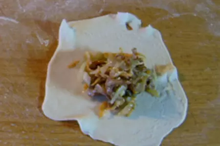 Гёдза – японские пельмени  с морепродуктами: шаг 7