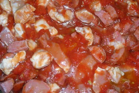 Сарту ( рисовый "пирог" со сборной мясной начинкой): шаг 5