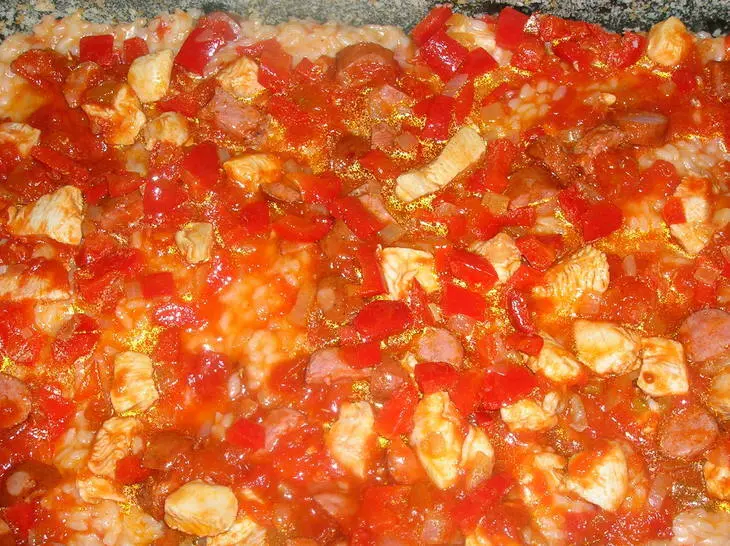 Сарту ( рисовый "пирог" со сборной мясной начинкой): шаг 11