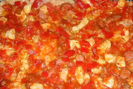 Сарту ( рисовый "пирог" со сборной мясной начинкой): шаг 11