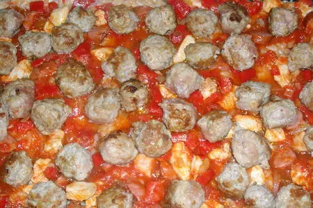Сарту ( рисовый "пирог" со сборной мясной начинкой): шаг 12