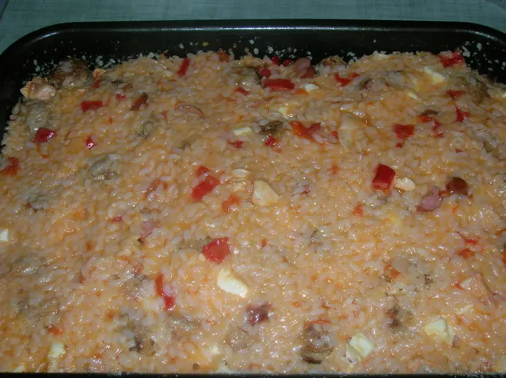 Сарту ( рисовый "пирог" со сборной мясной начинкой): шаг 14