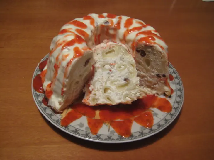Творожная запеканка с яблоком и макаронами.: шаг 9