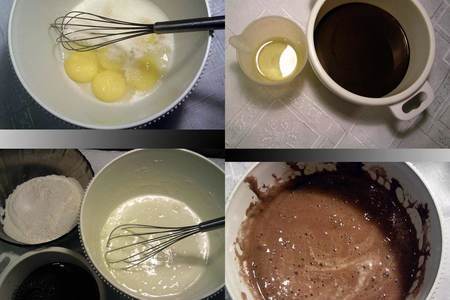 Шоколадный бисквит "вишня в йогурте" (вариант): шаг 1