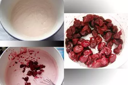 Шоколадный бисквит "вишня в йогурте": шаг 4