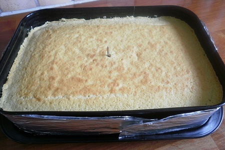 Торт-сердце 3д, кокосовый маслянный бисквит: шаг 6