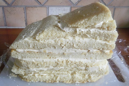 Торт-сердце 3д, кокосовый маслянный бисквит: шаг 8