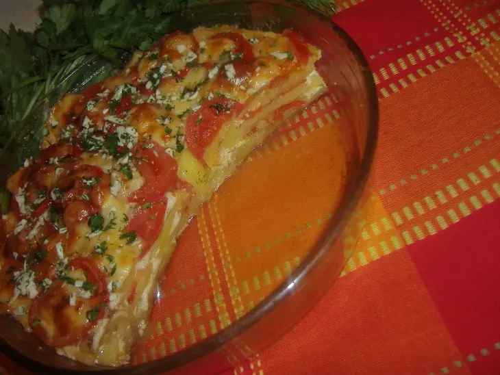 Картофельная запеканка с помидорами и сыром!: шаг 7