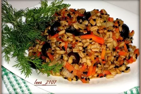 Перловый гарнир с маслинами: шаг 6