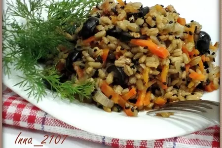 Перловый гарнир с маслинами: шаг 7