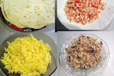 Салат с пикантным соусом и лавашом: шаг 8