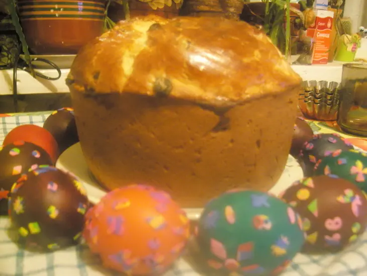 Кулич  с орехами и курагой: шаг 4