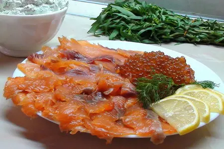 Холодная рыбная лазанья с икрой, творогом и зеленью.: шаг 4