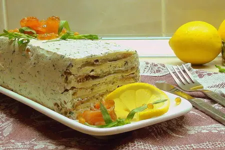 Холодная рыбная лазанья с икрой, творогом и зеленью.: шаг 11