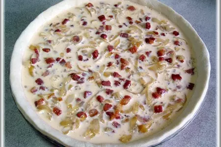Луковый киш с грудинкой.: шаг 12