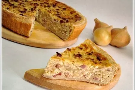 Луковый киш с грудинкой.: шаг 13