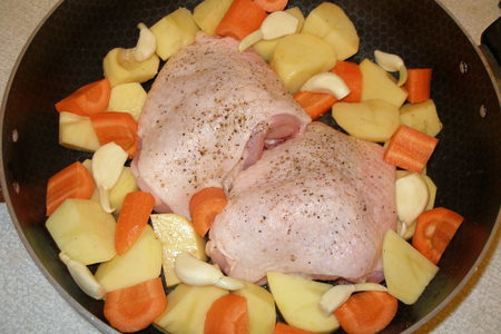 Курица с овощами и фруктами: шаг 2