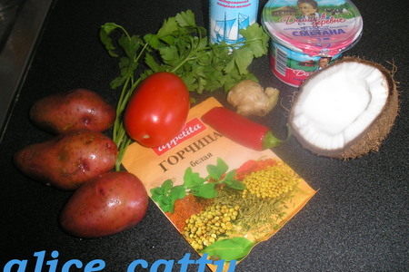Кокосовый салат из картофеля (алу нарьял райта): шаг 3