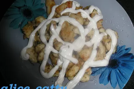 Куриный салатик с копчёным сыром: шаг 2