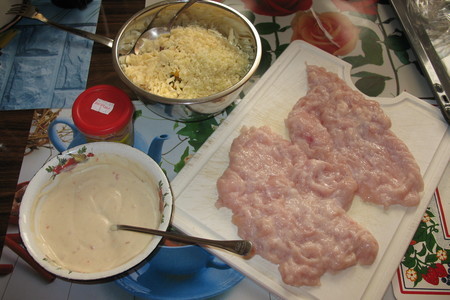 Куринное филе, запеченное в духовке в пакете для запекания, фаршированное овощами и сыром.: шаг 4