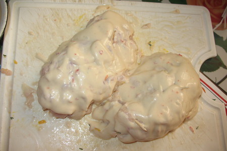 Куринное филе, запеченное в духовке в пакете для запекания, фаршированное овощами и сыром.: шаг 7