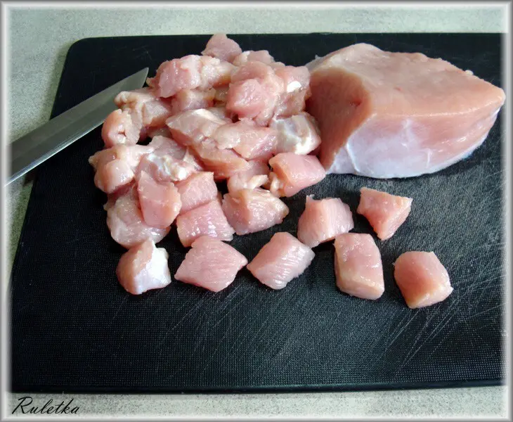 Карри с шампиньонами и индейкой.: шаг 3