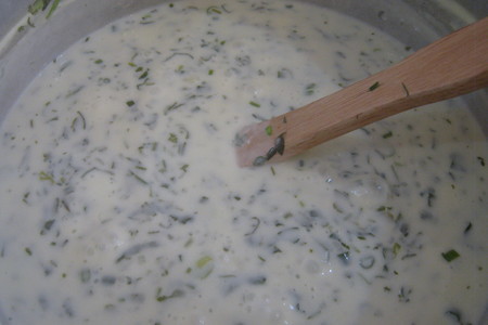 Густой суп c йогуртом -"посыпанный пеплом"  (ash dough): шаг 7