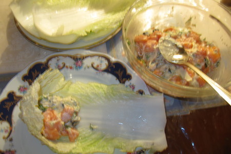 Голубцы из китайской капусты с форелью и сливочным сыром: шаг 6