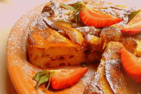 Пирог из кекса (с яблоками, корицей и молочной заливкой): шаг 8