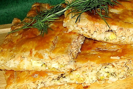 Пирог с лососем горячего копчения: шаг 10