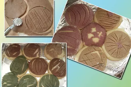 Булочки в "цветных беретиках" // conchas: шаг 5