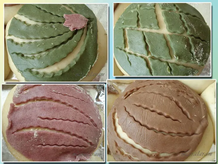 Булочки в "цветных беретиках" // conchas: шаг 6
