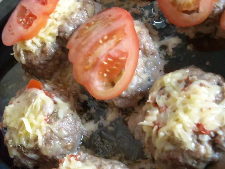 "мясное гнездо" с помидорами: шаг 4