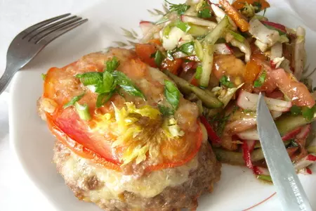 "мясное гнездо" с помидорами: шаг 6